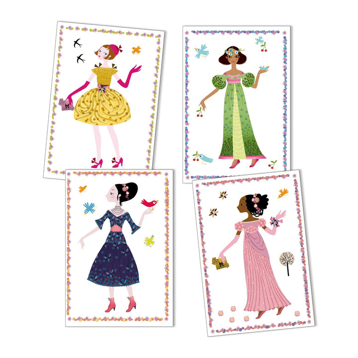 Djeco | Stickers &amp; Paperdolls | Dresses Through the Seasons | 4-8 jaar - Kleine Eland