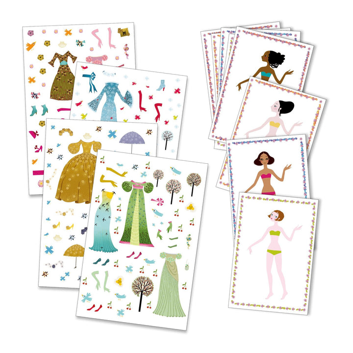 Djeco | Stickers &amp; Paperdolls | Dresses Through the Seasons | 4-8 jaar - Kleine Eland