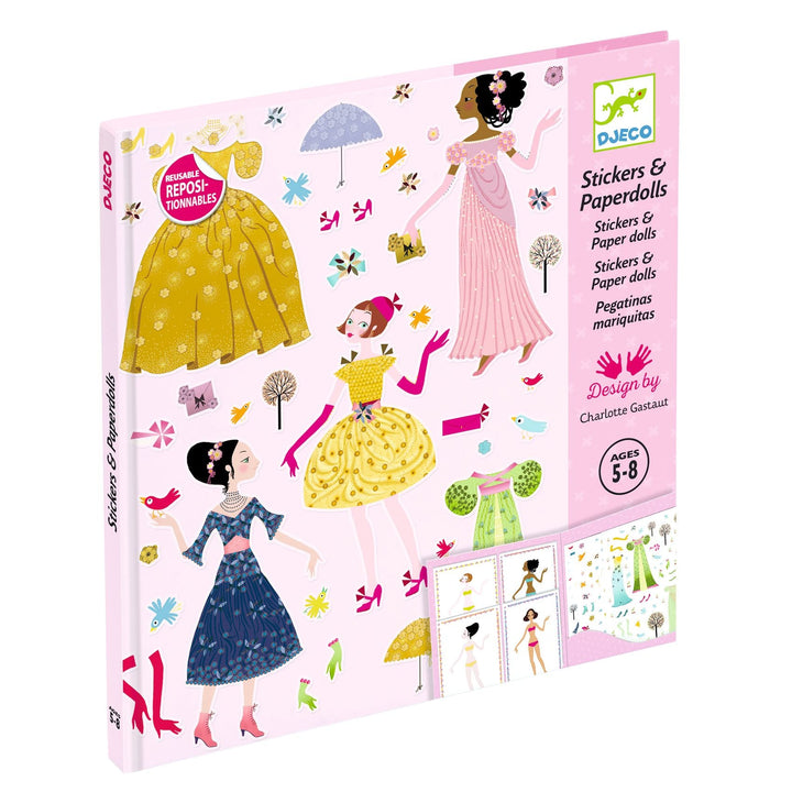 Djeco | Stickers &amp; Paperdolls | Dresses Through the Seasons | 4-8 jaar - Kleine Eland