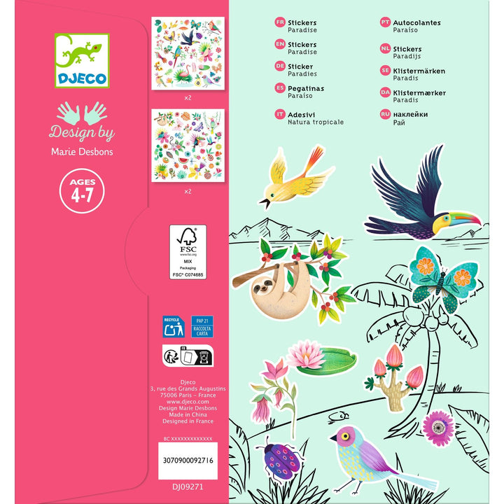 Djeco | Stickers | Paradise | 160 stuks | 4-7 jaar - Kleine Eland