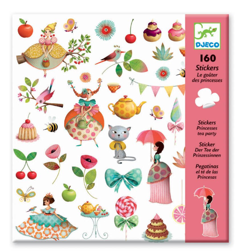 Djeco | Stickers | Princess Tea Party | 160 stuks | 4+ - Kleine Eland