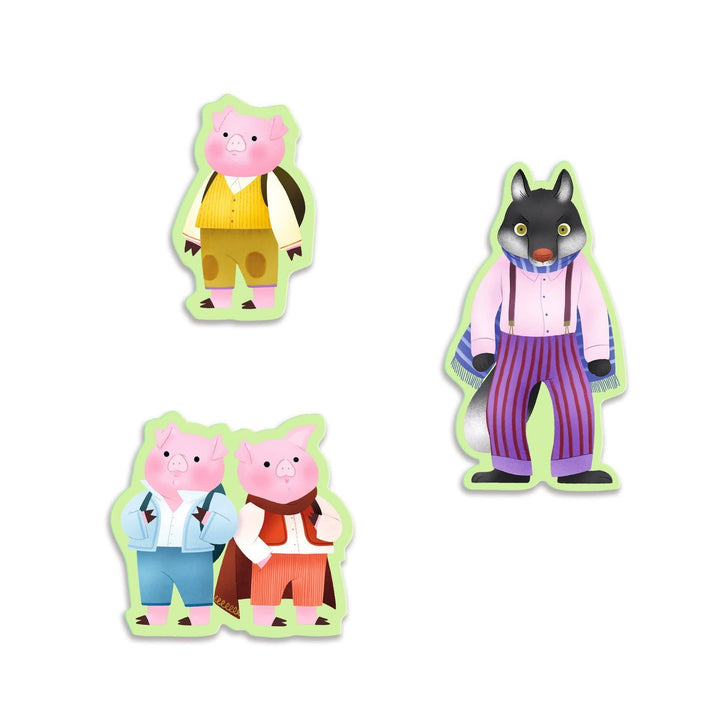 Djeco | Story Puzzle | De wolf en de drie biggetjes | 35 stukjes | 3+ - Kleine Eland