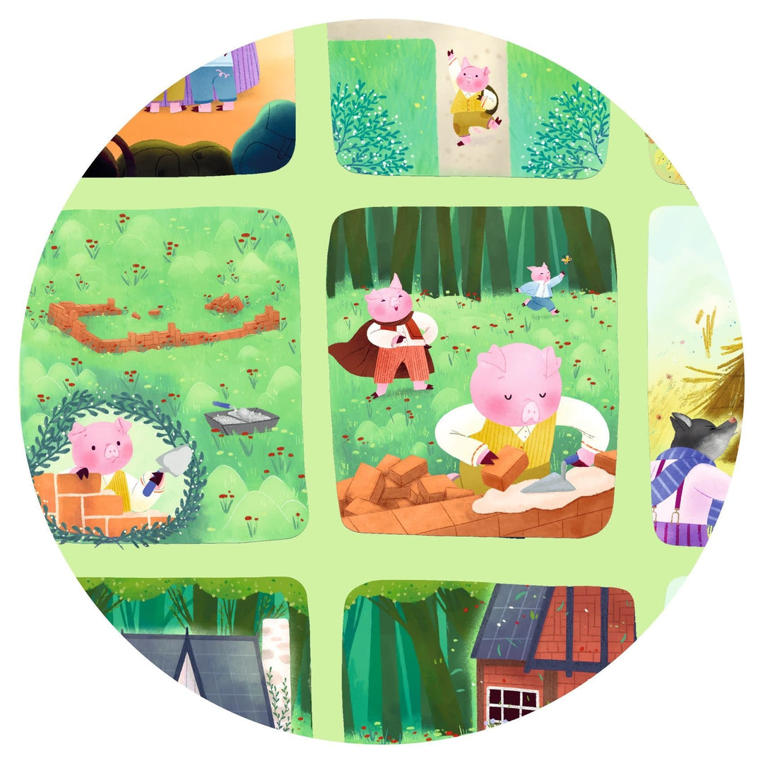 Djeco | Story Puzzle | De wolf en de drie biggetjes | 35 stukjes | 3+ - Kleine Eland