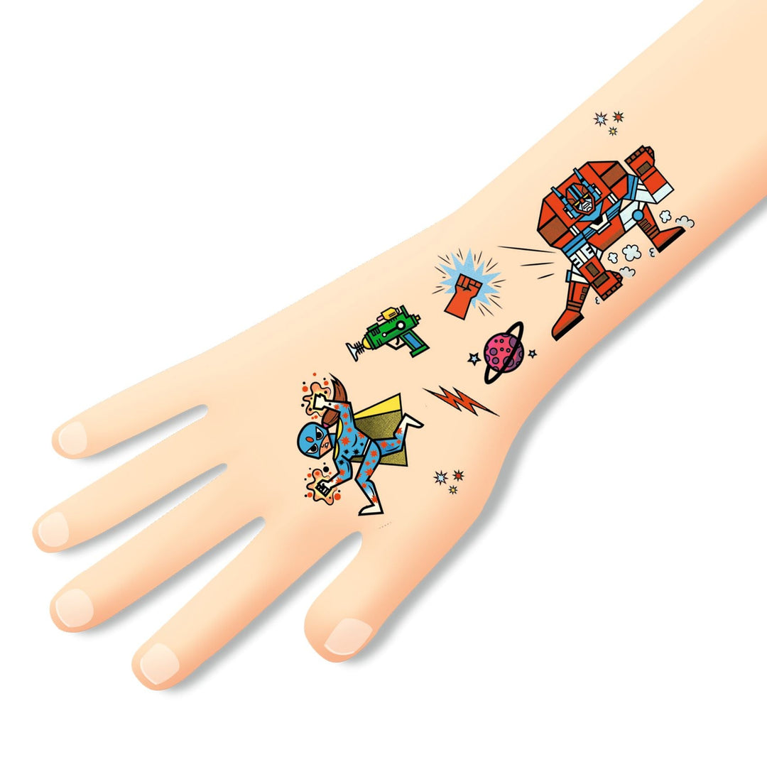 Djeco | Tattoos | Heroes vs Villains | Metallic | 3+ - Kleine Eland