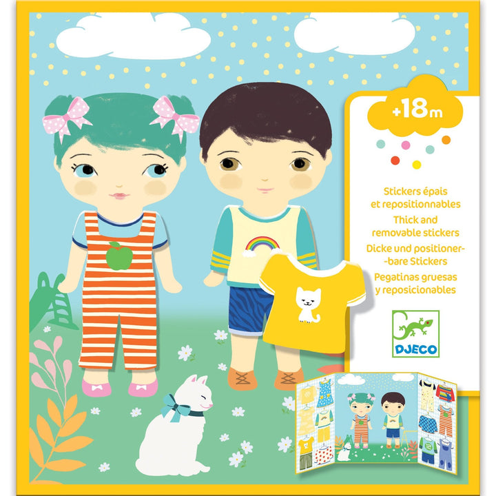 Djeco | Thick and Removable Stickers | Aankleden | +18 maanden - Kleine Eland