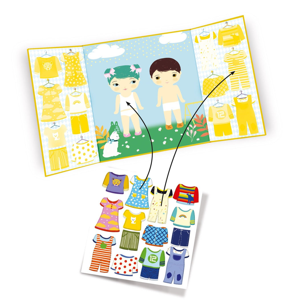 Djeco | Thick and Removable Stickers | Aankleden | +18 maanden - Kleine Eland