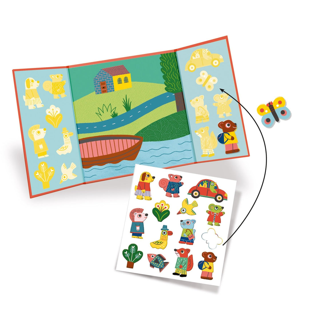Djeco | Thick and Removable Stickers | Dieren | +18 maanden - Kleine Eland