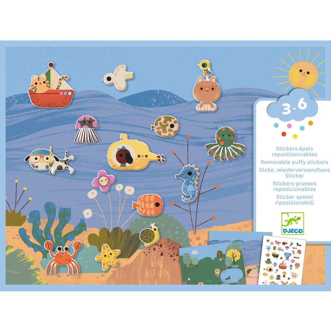 Djeco | Thick and Removable Stickers | Summertime | +18 maanden - Kleine Eland