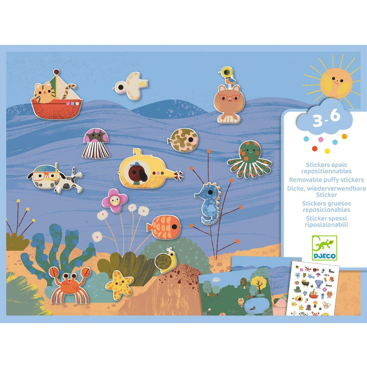 Djeco | Thick and Removable Stickers | Summertime | +18 maanden - Kleine Eland