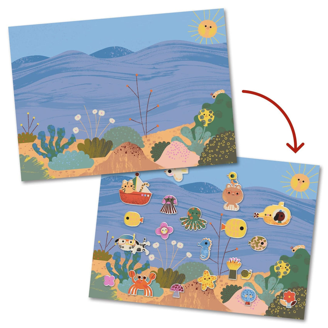 Djeco | Thick and Removable Stickers | Summertime | +18 maanden - Kleine Eland