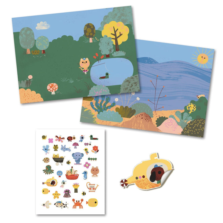 Djeco | Thick and Removable Stickers | Summertime | +18 maanden - Kleine Eland
