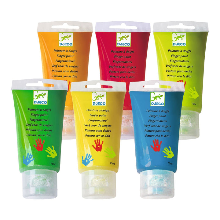 Djeco | Vingerverf | 6 Tubes | 75 ml | +18 maanden - Kleine Eland