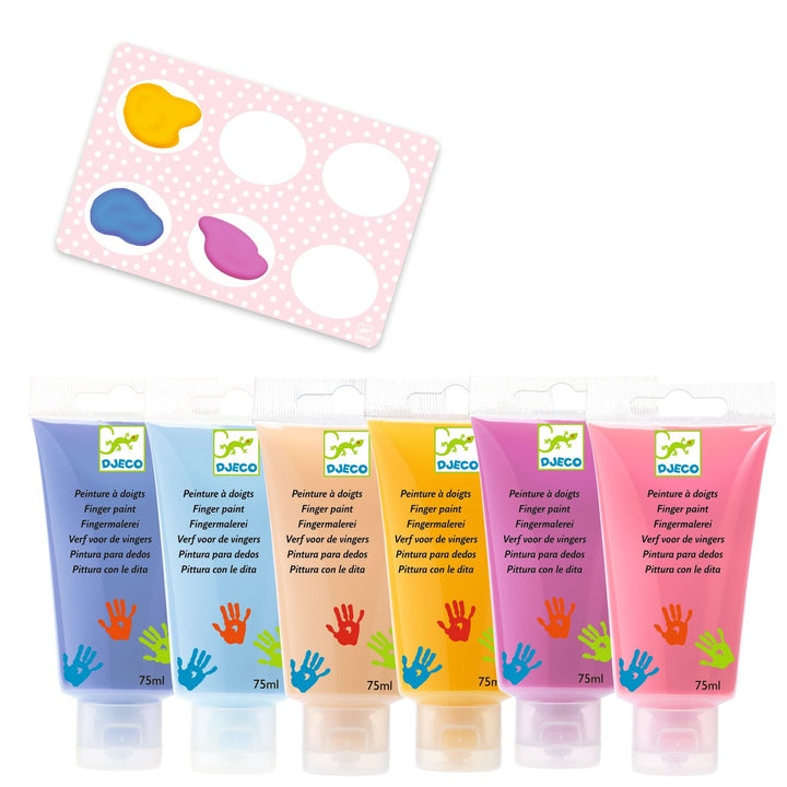 Djeco | Vingerverf | 6 Tubes | Sweet | +18 maanden - Kleine Eland