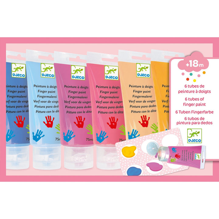 Djeco | Vingerverf | 6 Tubes | Sweet | +18 maanden - Kleine Eland