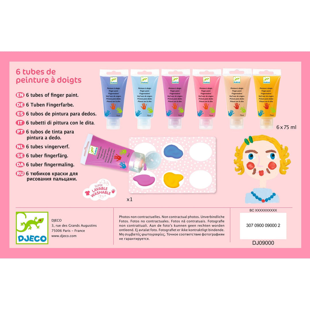 Djeco | Vingerverf | 6 Tubes | Sweet | +18 maanden - Kleine Eland