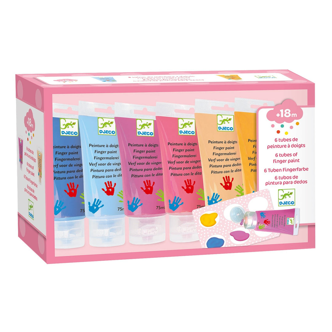 Djeco | Vingerverf | 6 Tubes | Sweet | +18 maanden - Kleine Eland