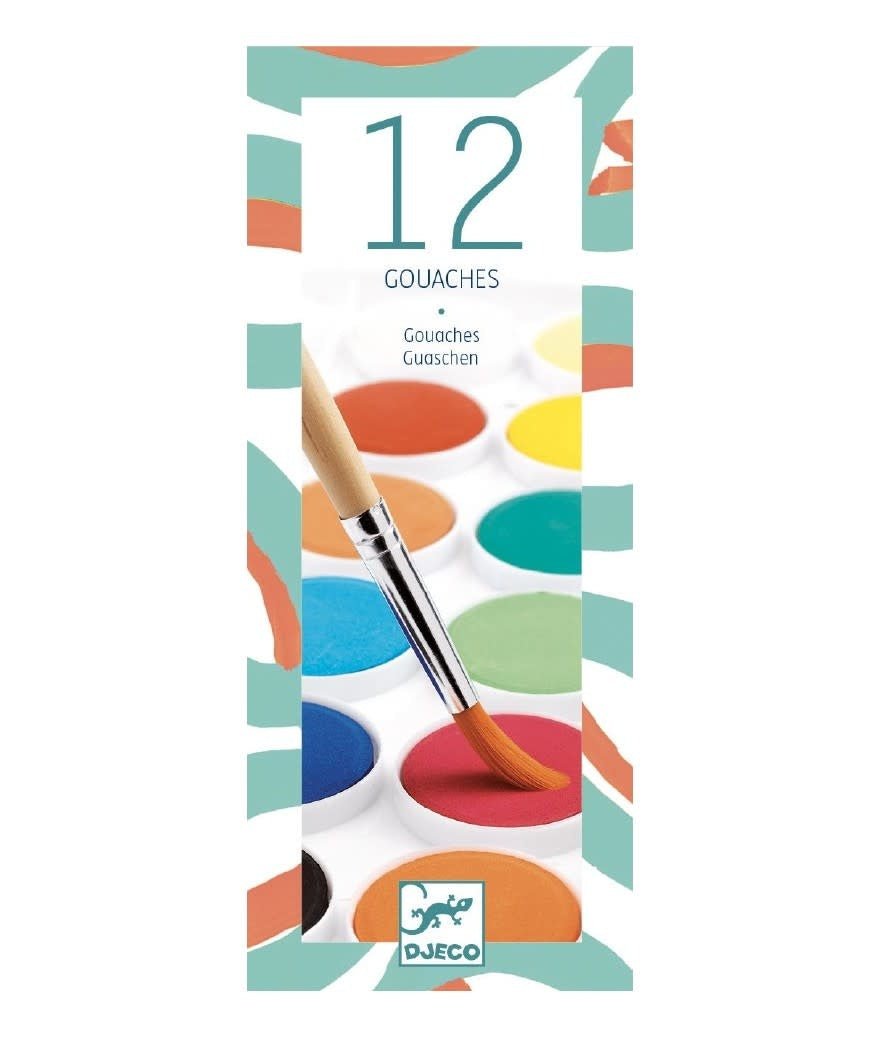 Djeco | Waterverf | 12 kleuren | Classic | 4+ - Kleine Eland