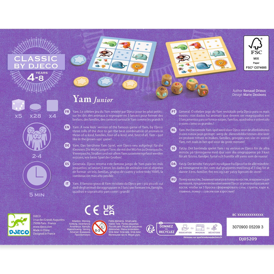Djeco | Yahtzee Junior | 4 - 8 jaar - Kleine Eland