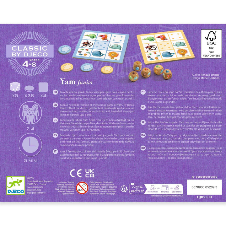 Djeco | Yahtzee Junior | 4 - 8 jaar - Kleine Eland