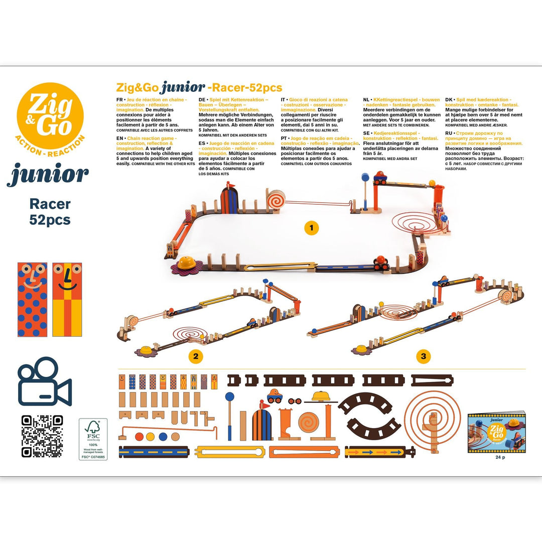 Djeco | Zig &amp; Go Junior | Racer | 51 delig | 5 - 99 jaar - Kleine Eland