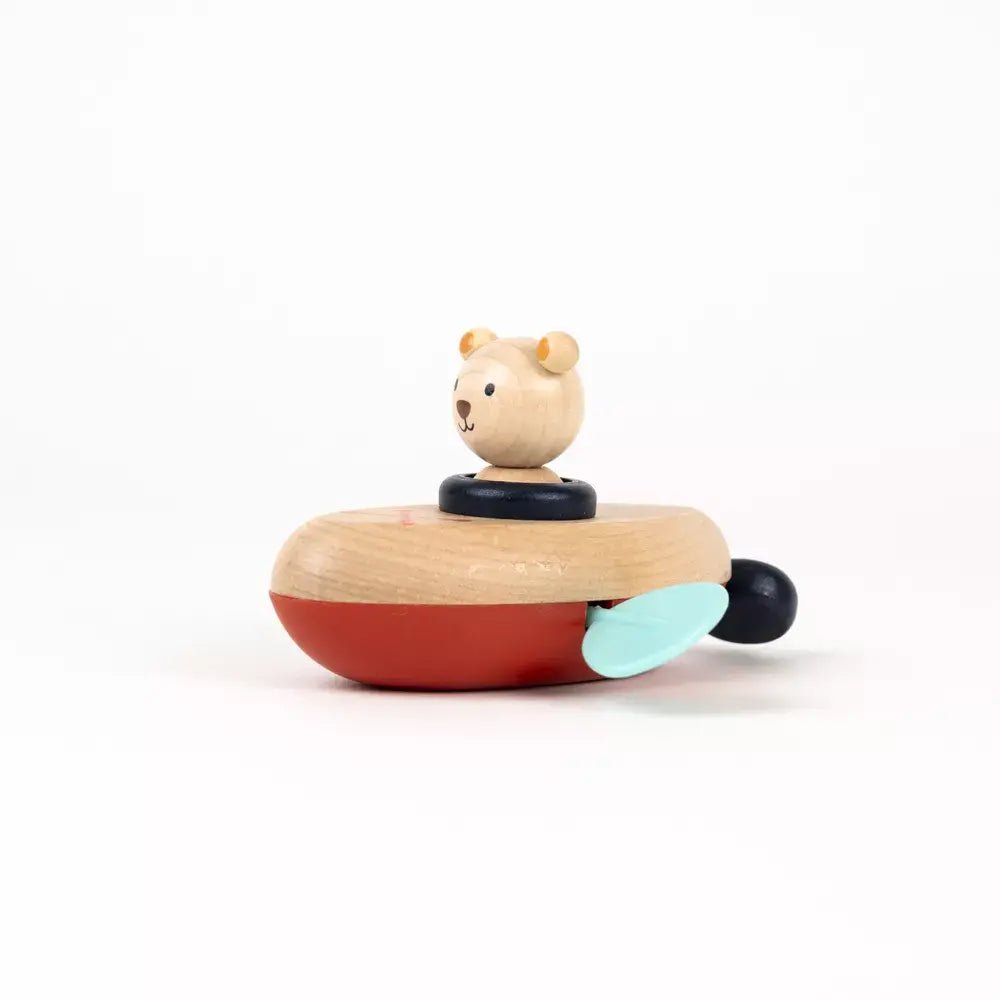 Egmont Toys houten opwindbaar badspeeltje beer – 13 cm – 2+ - Kleine Eland