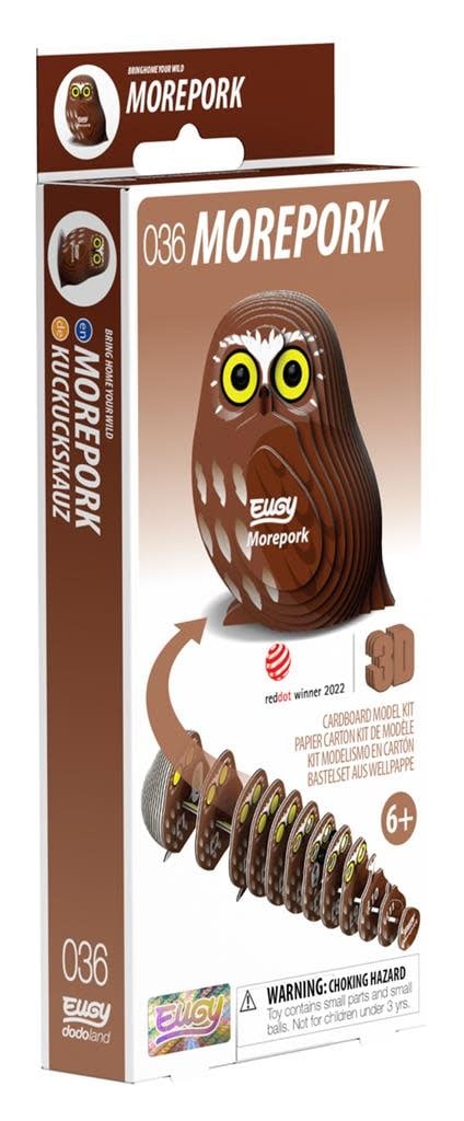 Eugy | 3D Cardboard Model Kit | Bird Life | Boeboek Uil | 6+ - Kleine Eland