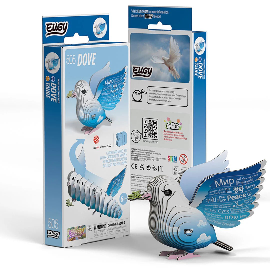 Eugy | 3D Cardboard Model Kit | Bird Life | Duif | 30 stukjes | 6+ - Kleine Eland