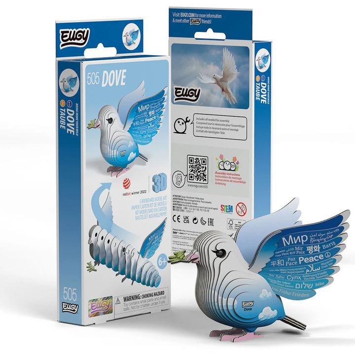 Eugy | 3D Cardboard Model Kit | Bird Life | Duif | 30 stukjes | 6+ - Kleine Eland