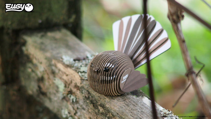 Eugy | 3D Cardboard Model Kit | Bird Life | Fantail | 6+ - Kleine Eland