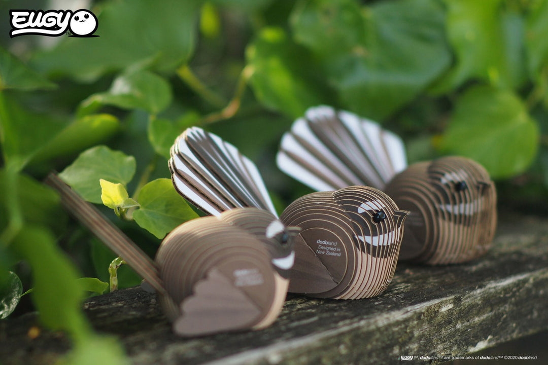 Eugy | 3D Cardboard Model Kit | Bird Life | Fantail | 6+ - Kleine Eland