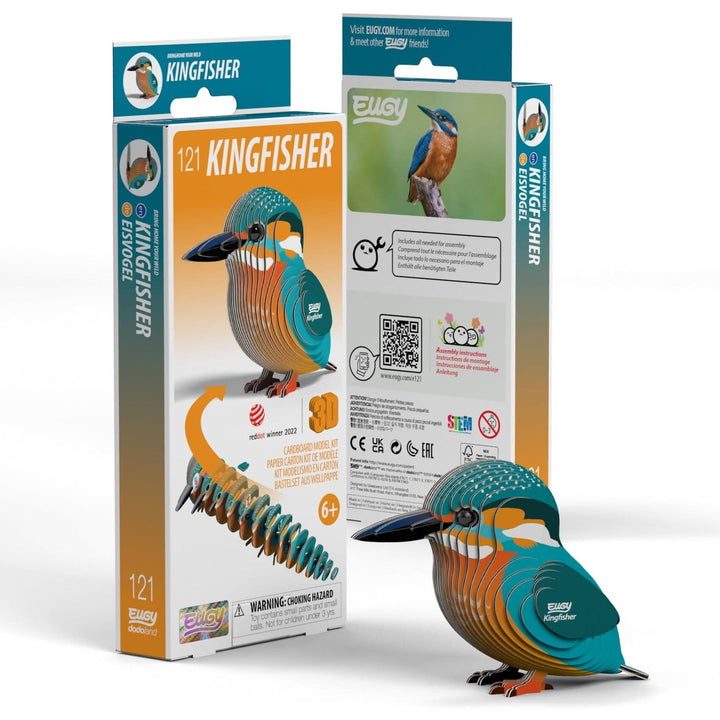 Eugy | 3D Cardboard Model Kit | Bird Life | IJsvogel | 6+ - Kleine Eland