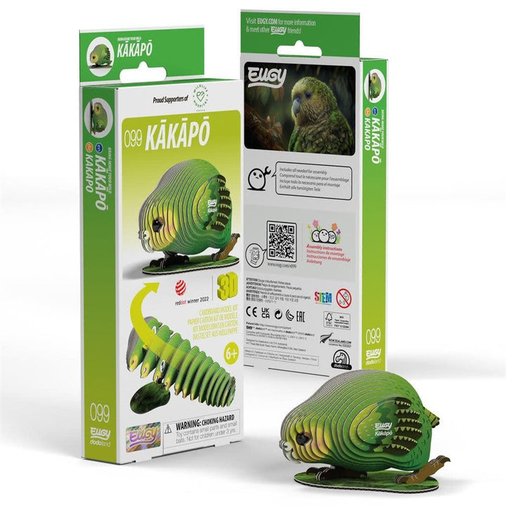 Eugy | 3D Cardboard Model Kit | Bird Life | Kakapo | 6+ - Kleine Eland