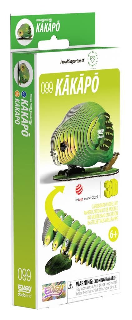 Eugy | 3D Cardboard Model Kit | Bird Life | Kakapo | 6+ - Kleine Eland