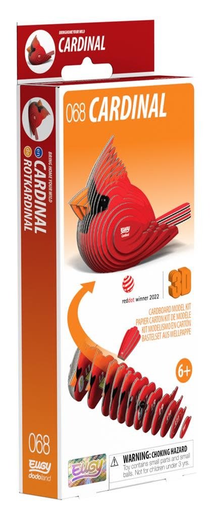 Eugy | 3D Cardboard Model Kit | Bird Life | Kardinaal | 6+ - Kleine Eland