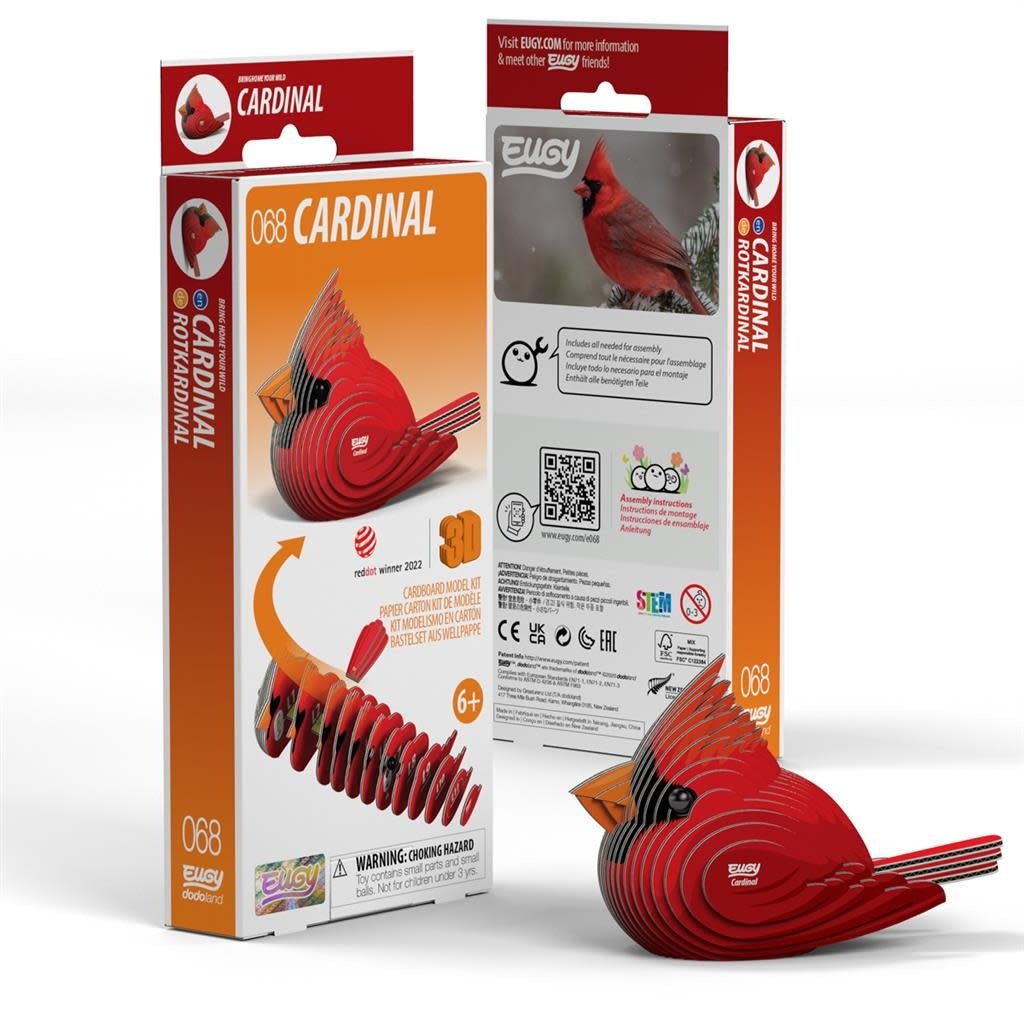 Eugy | 3D Cardboard Model Kit | Bird Life | Kardinaal | 6+ - Kleine Eland
