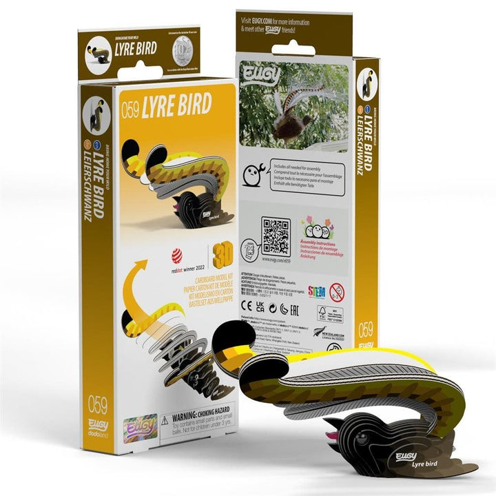 Eugy | 3D Cardboard Model Kit | Bird Life | Lyre Bird - Liervogel | 6+ - Kleine Eland