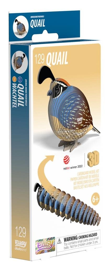 Eugy | 3D Cardboard Model Kit | Bird Life | Quail - Kwartel | 6+ - Kleine Eland