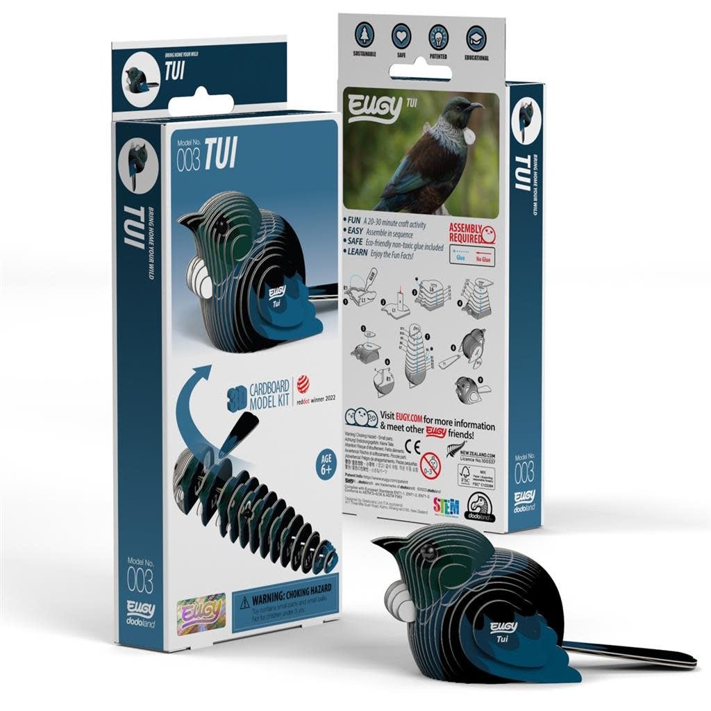 Eugy | 3D Cardboard Model Kit | Bird Life | Tui | 6+ - Kleine Eland