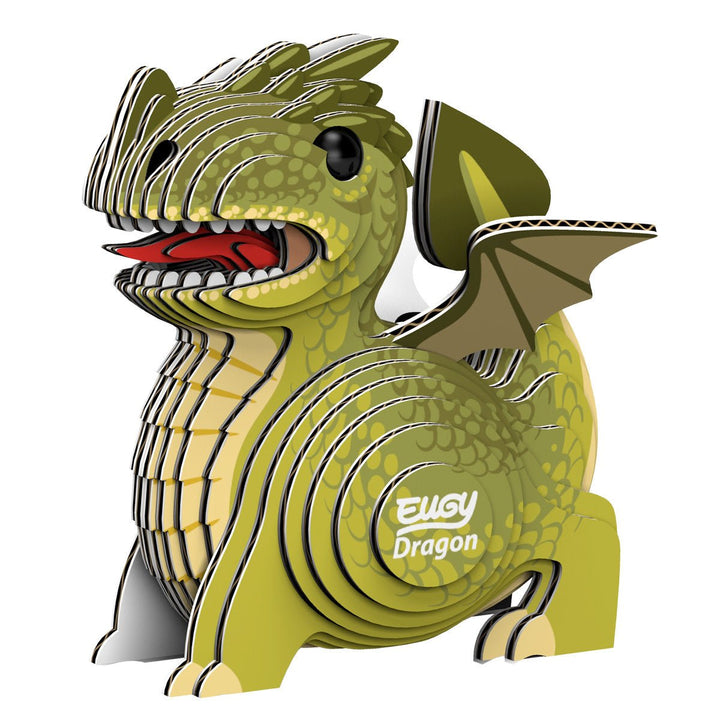 Eugy | 3D Cardboard Model Kit | Fantasy | Groene Draak | 31 stukjes | 6+ - Kleine Eland