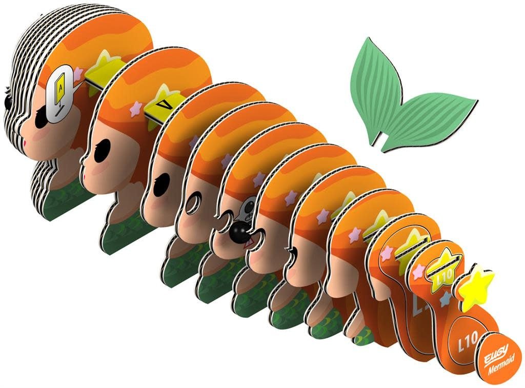 Eugy | 3D Cardboard Model Kit | Fantasy | Zeemeermin | 6+ - Kleine Eland