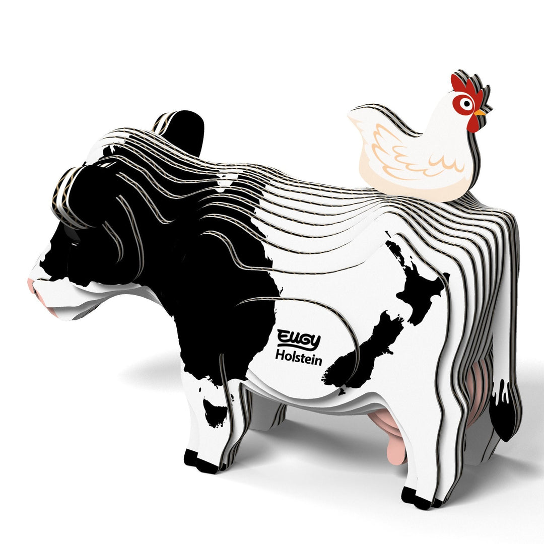 Eugy | 3D Cardboard Model Kit | Farm Life | Holstein Koe | 6+ - Kleine Eland