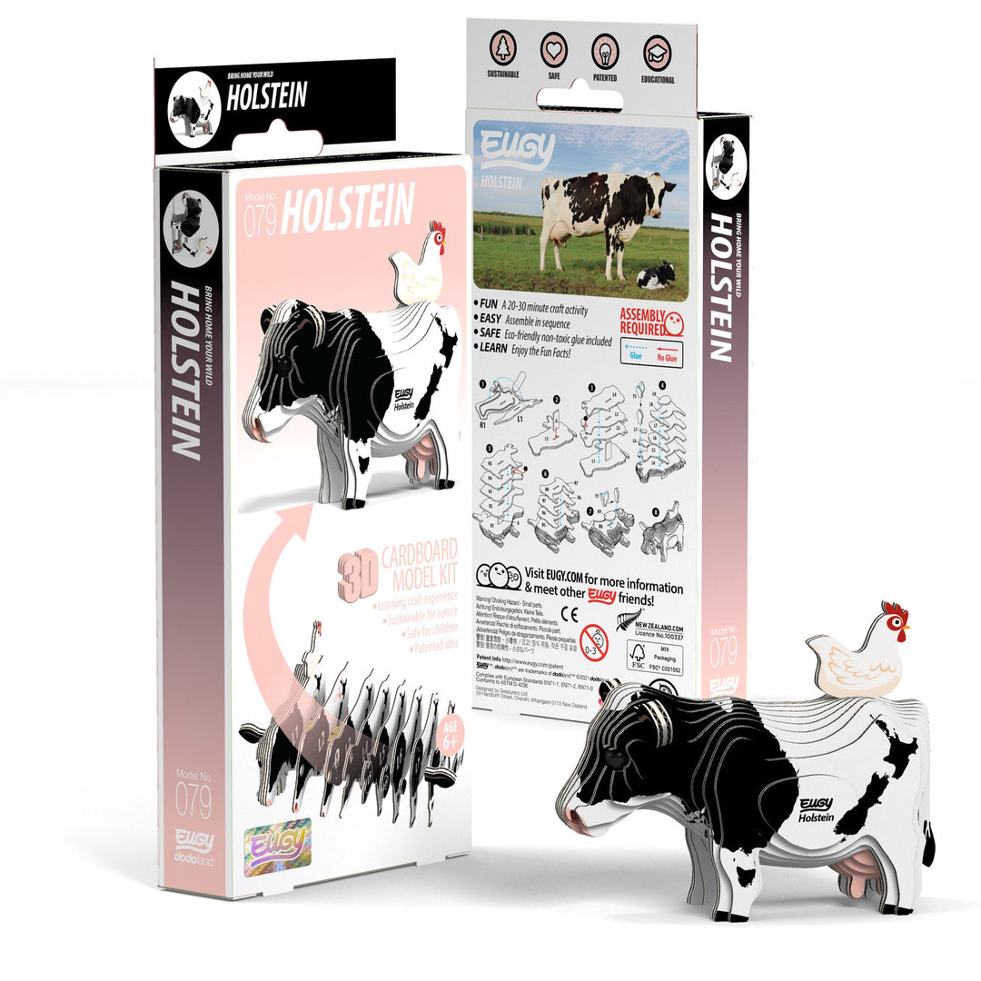 Eugy | 3D Cardboard Model Kit | Farm Life | Holstein Koe | 6+ - Kleine Eland