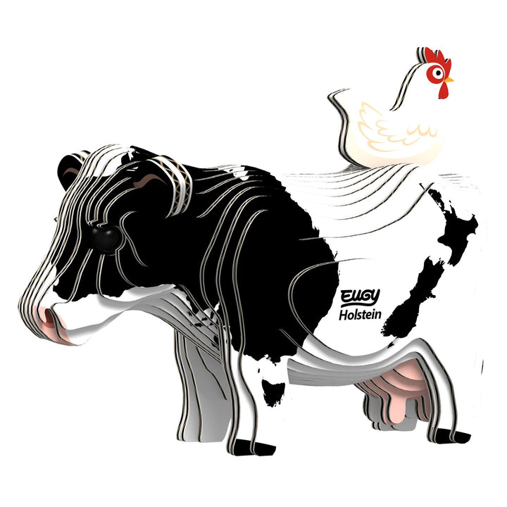 Eugy | 3D Cardboard Model Kit | Farm Life | Holstein Koe | 6+ - Kleine Eland