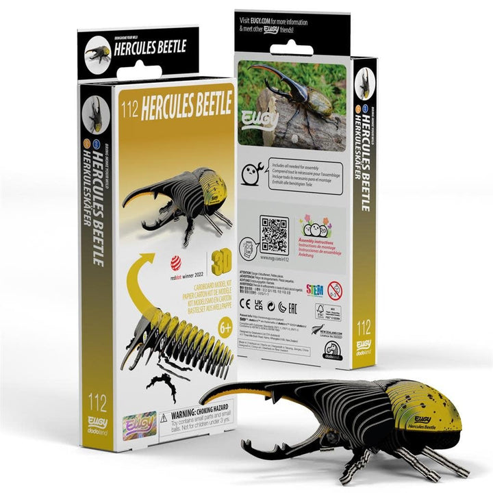 Eugy | 3D Cardboard Model Kit | Forest Life | Hercules Beetle | 6+ - Kleine Eland