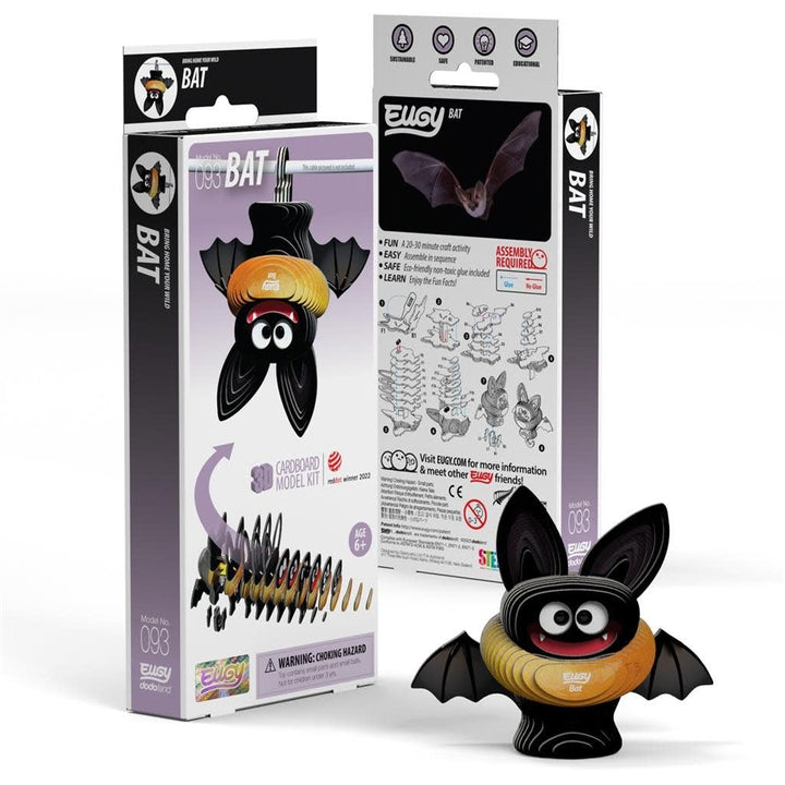 Eugy | 3D Cardboard Model Kit | Het enig vliegende zoogdier | Vleermuis | 6+ - Kleine Eland