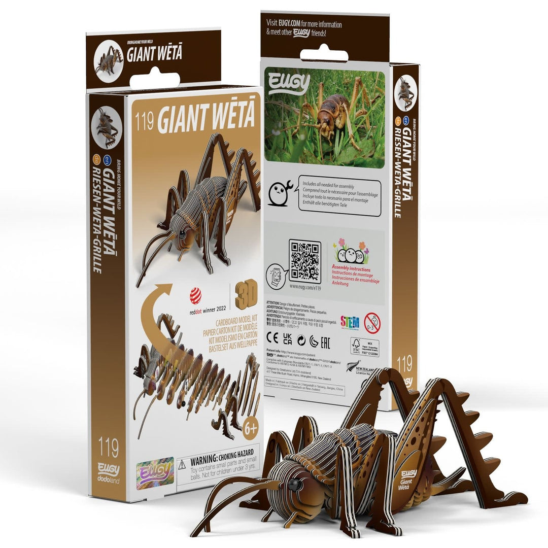 Eugy | 3D Cardboard Model Kit | Insects | Sprinkhaan | 6+ - Kleine Eland