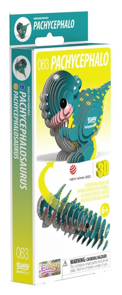 Eugy | 3D Cardboard Model Kit | Prehistoric Life | Pachycephalosaurus | 6+ - Kleine Eland