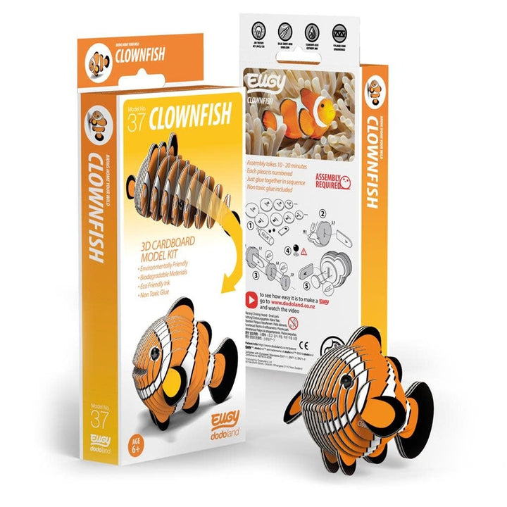 Eugy | 3D Cardboard Model Kit | Sea Life | Clownfish | 6+ - Kleine Eland