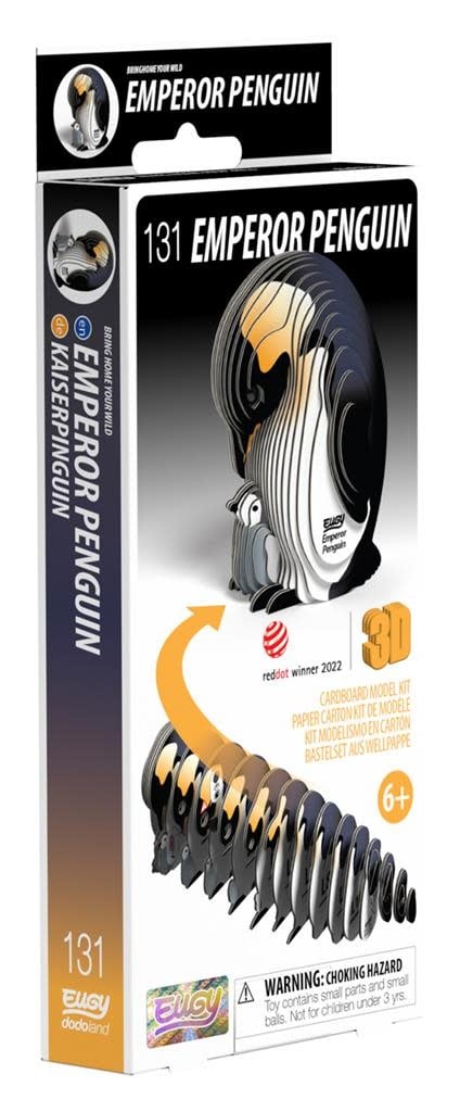 Eugy | 3D Cardboard Model Kit | Sea Life | Emperor Penguin | 6+ - Kleine Eland