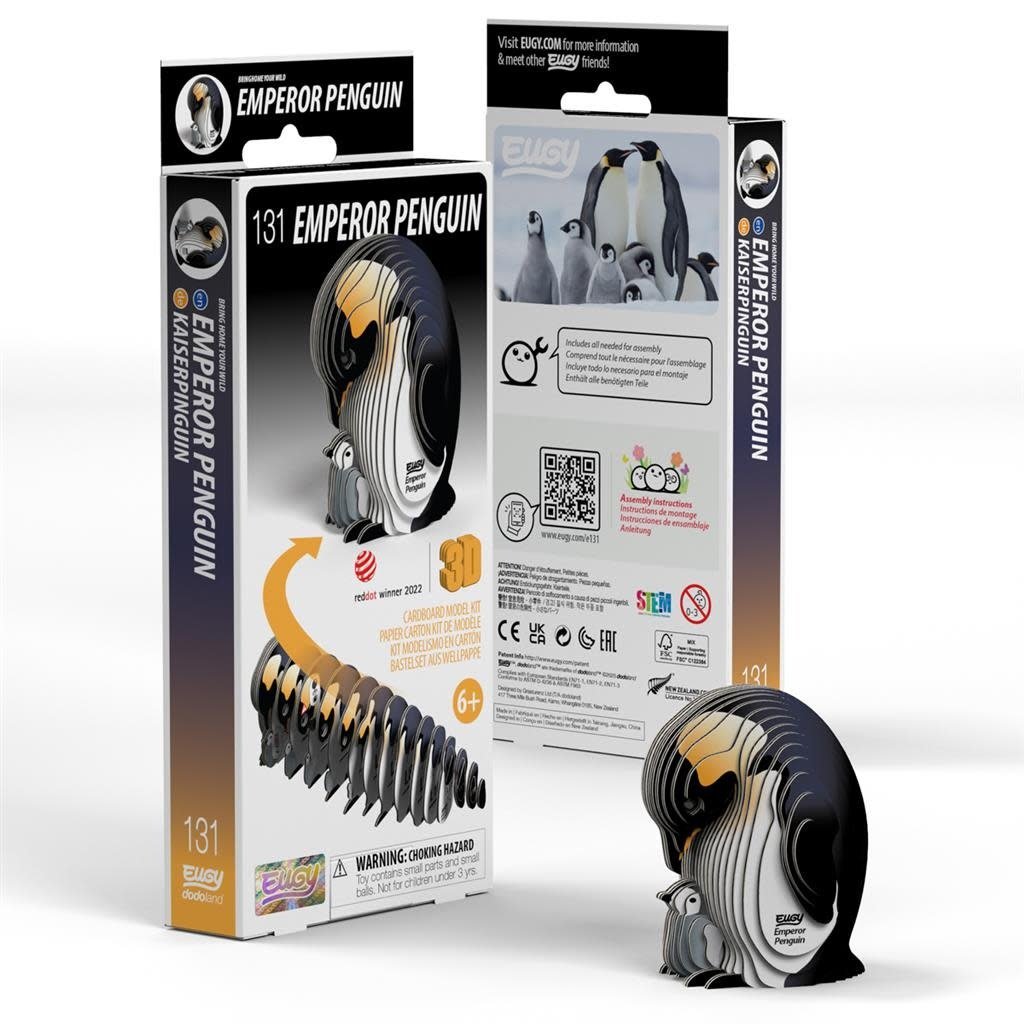 Eugy | 3D Cardboard Model Kit | Sea Life | Emperor Penguin | 6+ - Kleine Eland